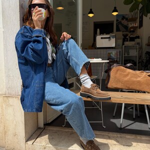 Womens topsider shoes, suede boat shoes with Vibram sole image 5