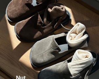 Suede women clogs/ comfortable and stylish everyday shoes