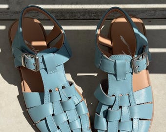Sandalias de pescador de cuero para mujer / Sandalias cómodas de verano