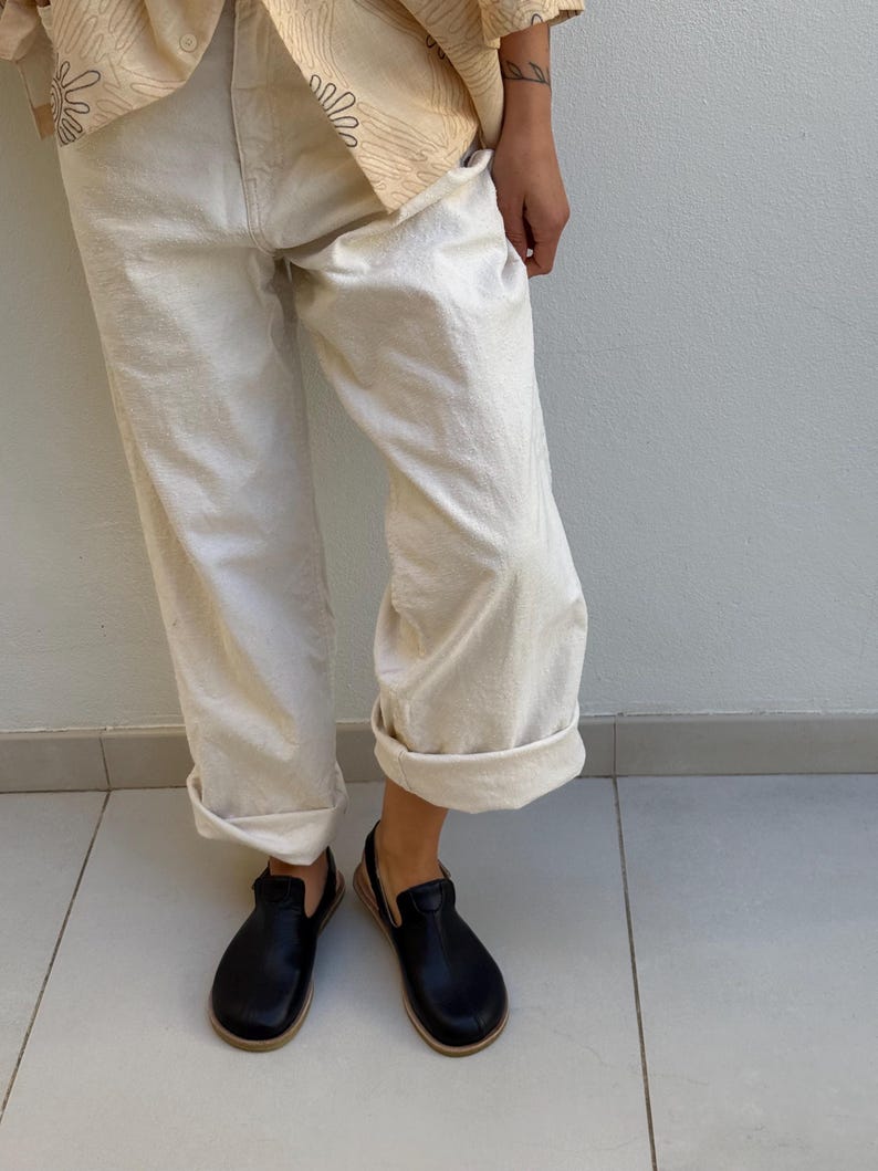 Suede/leather barefoot clogs/ wide toe box women shoes image 6