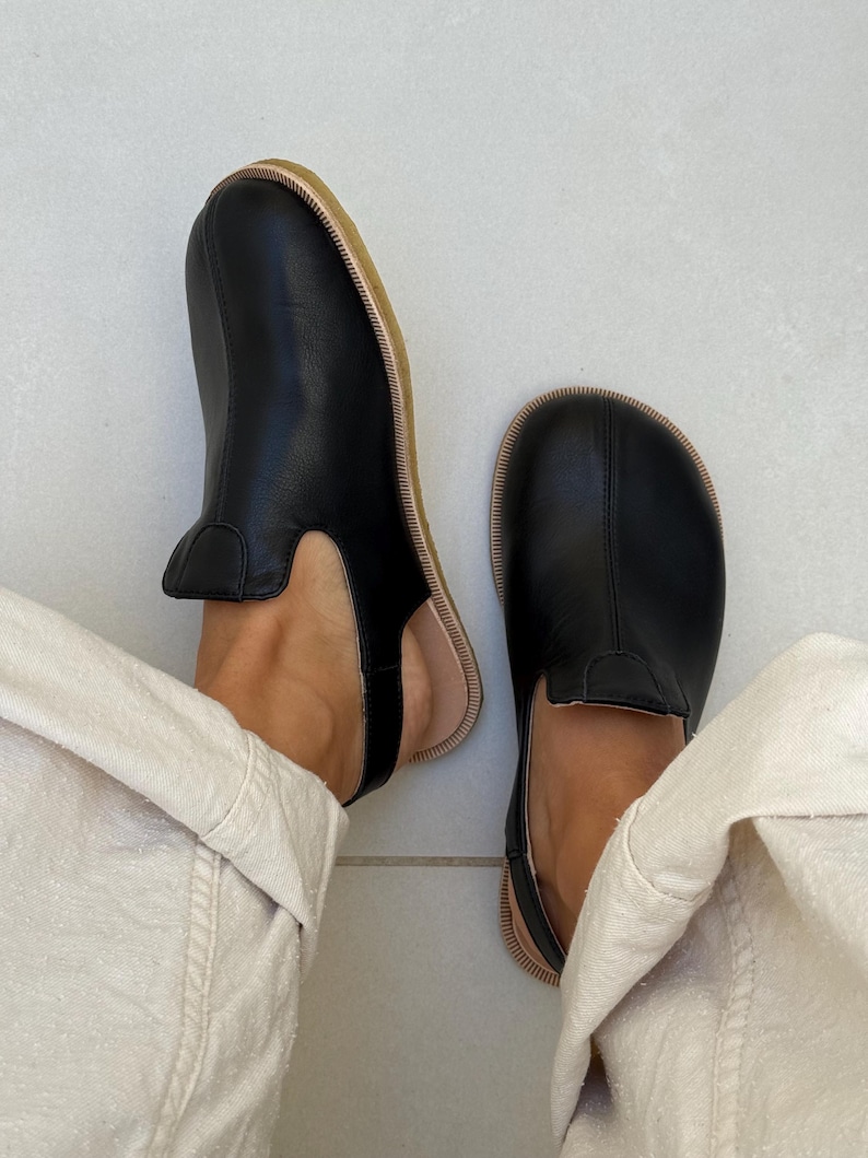 Suede/leather barefoot clogs/ wide toe box women shoes image 7