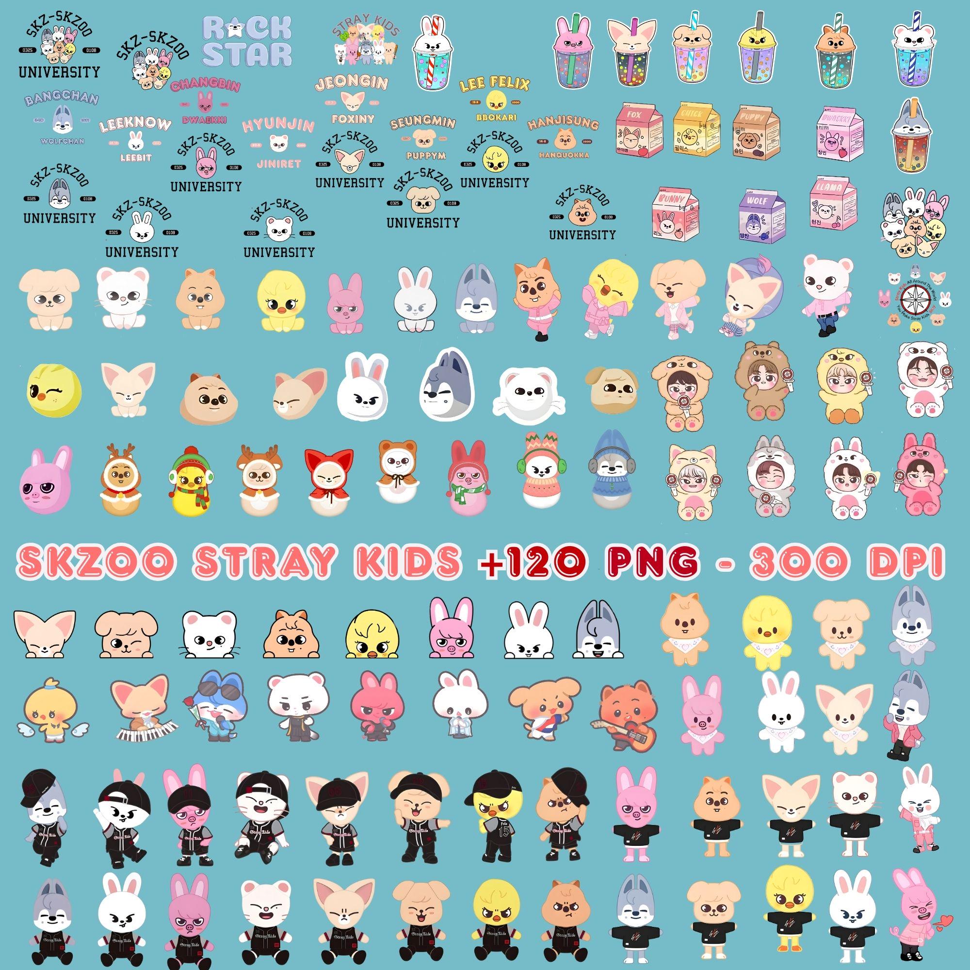 Skzoo Stray Kids PNG Bundle +120 Images , Kpop PNG , Crafts