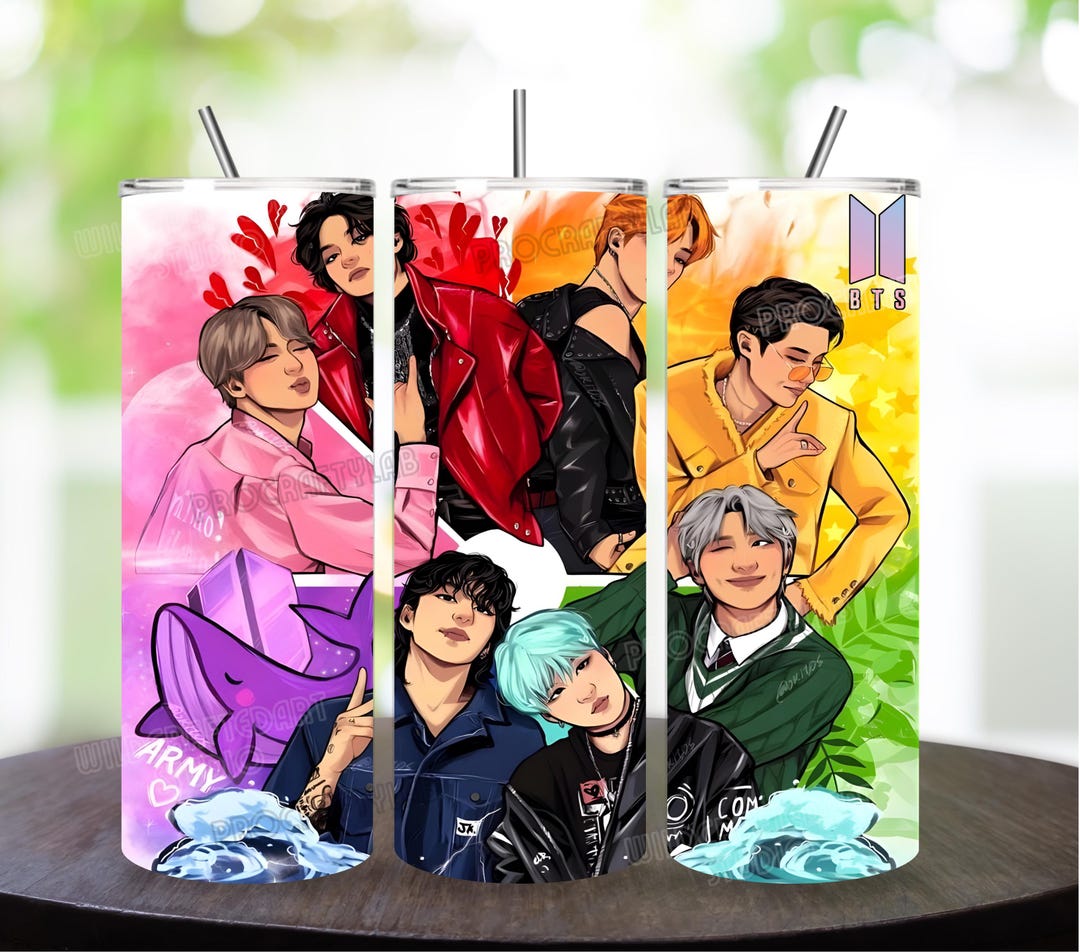 Wrapper Bts BTS Tumbler Wrap PNG β 20oz Skinny Tumbler Design β Kpop BTS Cup Wrap ...