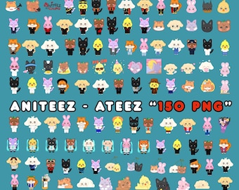 Aniteez, Ateez PNG-bundel 150 afbeeldingen - Aniteez in de roeping - Ateez-fanart (digitale download)