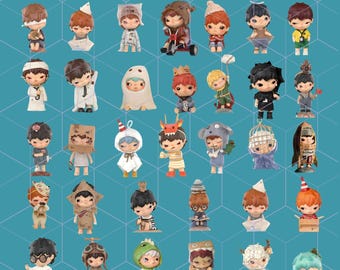 Hirono PNG-bundel 33 afbeeldingen | Kiva's papiertekenstijl, digitale download png