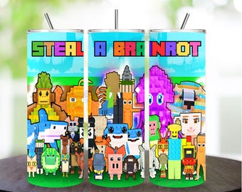 Steel a Brainrot-beker 20 oz - 30 oz wrap, png PNGEgg | 20oz magere digitale download | Ontwerp gamercup