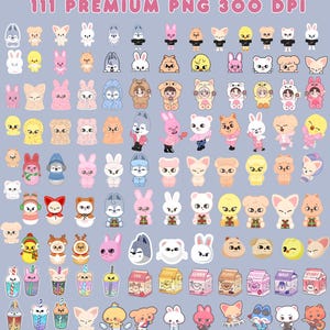 Skzoo Stray Kids PNG Bundle 111 Images , Kpop PNG , Crafts & Party Printables