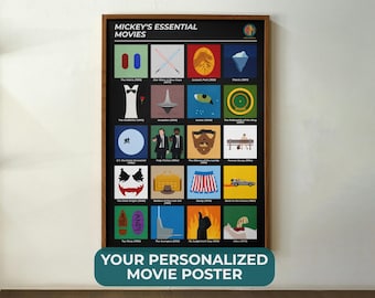 Custom Movie Poster – Personalized 20 Film Collage, Minimalist Art, Movie Lover Gift