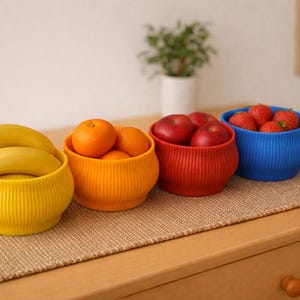 3D-geprinte geribbelde moderne decoratieve kom