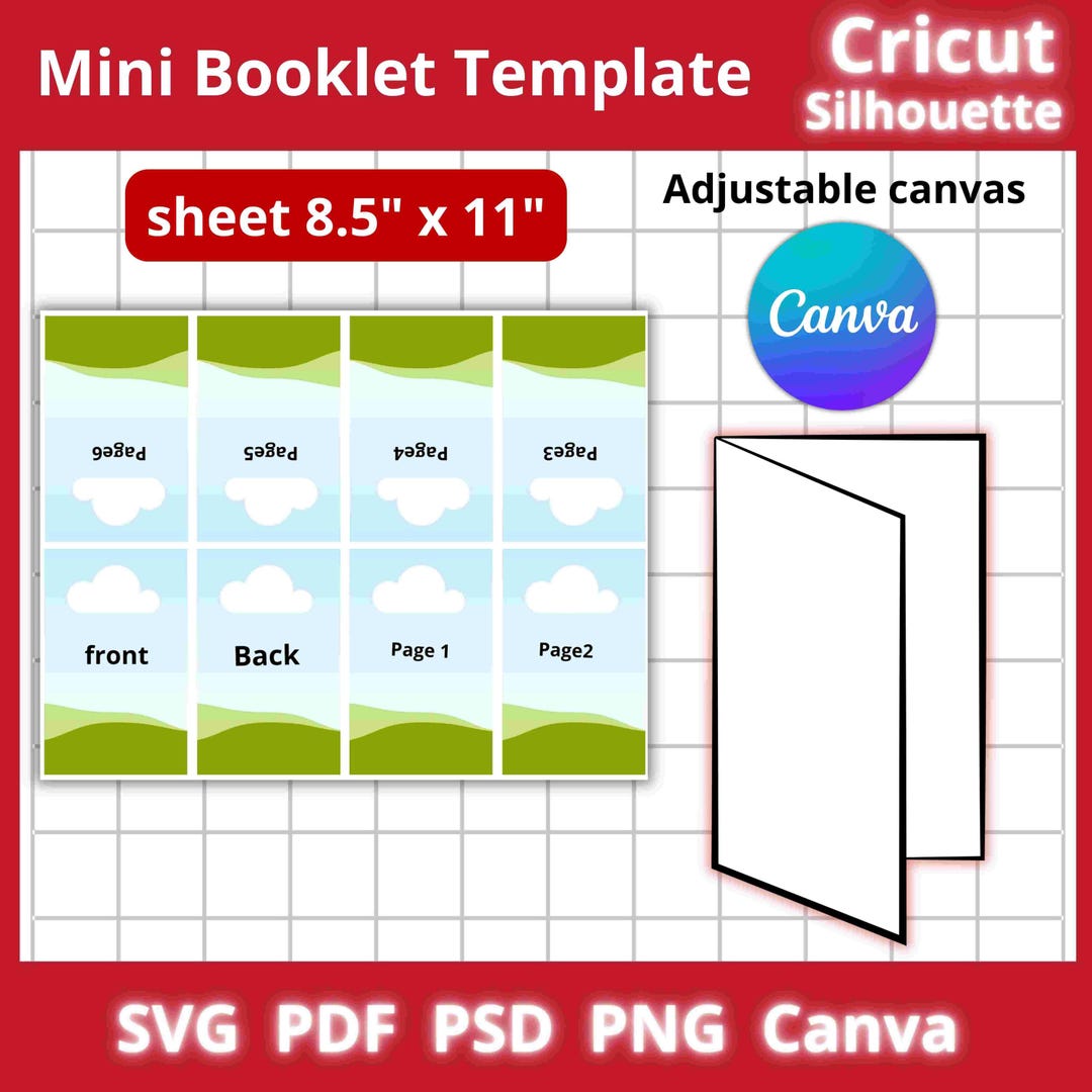 Mini Booklet Canva Template, Printable Booklet,diy Mini Booklet - Etsy ...