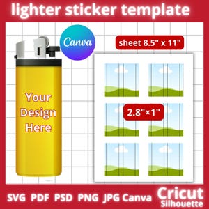 Lighter WrapTemplate, Lighter wrapper, Sublimation Template,  blankighter, Custom Lighters Template,drag and drop a canva,frame customizable