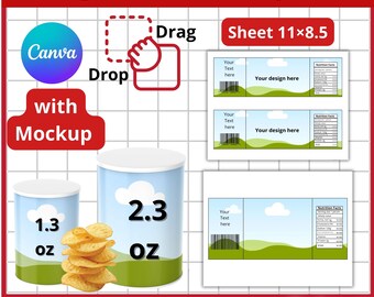 Pringles Label Template, Roblox Theme, Canva Editable (Digital Download)drag and drop Canva