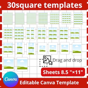 Square Canva Template, 2x2 Fridge Magnet, Price Tag (Digital Download)