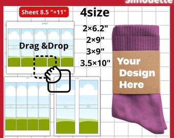 Socken Aufkleber Vorlage, Wrap Label SVG, Canva bearbeitbar (Digital Download)