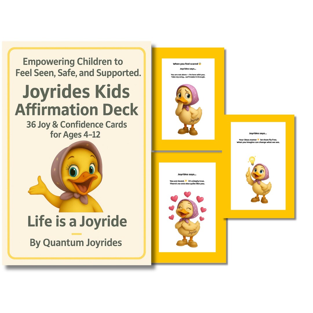 Joy Rides Packet Kids Affirmation Cards – Joyrides Emotional Support, Ages 4–12 (digital ...