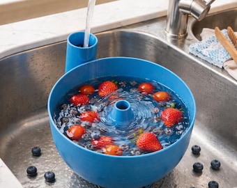 Beerenreiniger Schüssel | Obst waschen leicht gemacht | Erdbeeren & Blaubeeren reinigen | Küchen Gadget