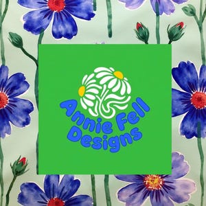 Motif floral bleu sans couture style cottagecore