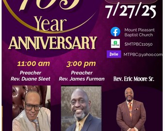 Custom Church or Pastor Anniversary Flyer Design Service