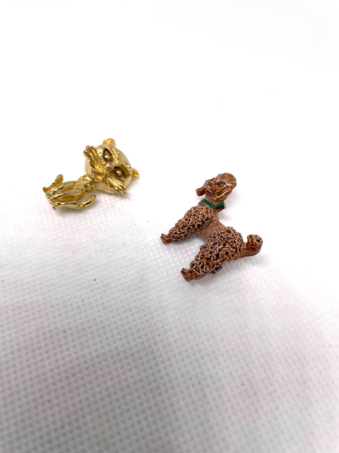 Vintage Animal Brooches Gold Tone Alley Cat Brooch Enamel Etsy