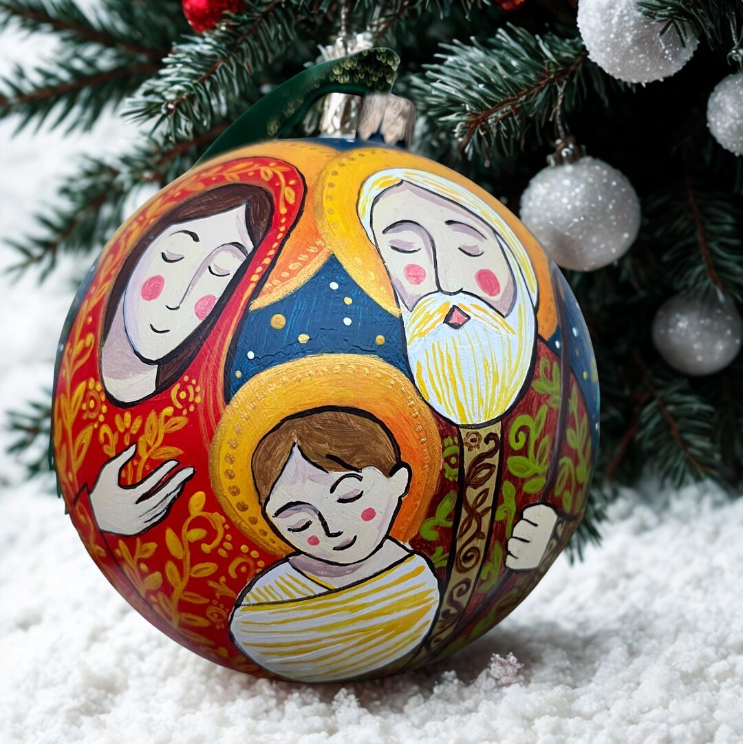 Hand Painted Nativity Ornament for Christmas - Holy Family Nativity ...