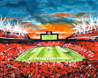 Jordan-Hare Stadium Auburn University Football Game | Archival-Quality Art Print | Auburn Tigers | War Eagle