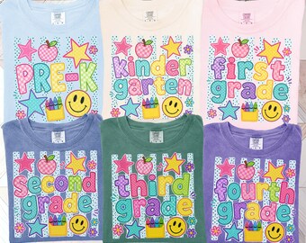 Teacher Team Grade Level Shirt Comfort Colors Back to School Tee First Second Third Fourth Grade Teacher Gift Shirt