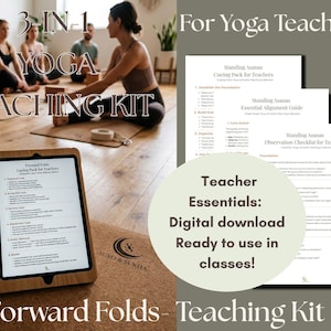 Kit de enseñanza de yoga: Flexiones hacia adelante / Guía de instrucciones, alineación y observación lista para usar / PDF imprimible para profesores de yoga