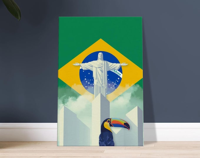 Christ the Redeemer Canvas Print – Minimalist Rio de Janeiro Wall Art
