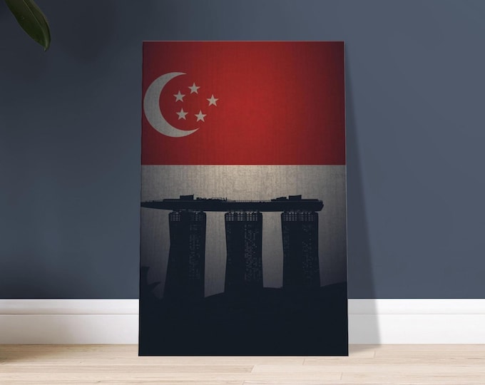 Singapore Marina Bay Sands Canvas Print - Minimalist Asian Wall Art
