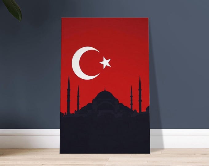 Istanbul Skyline Canvas Art – Modern Turkish Travel Poster