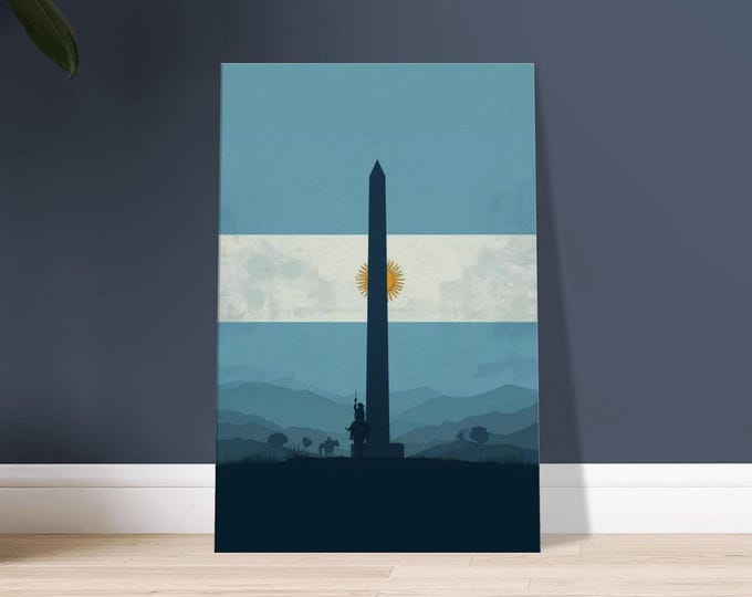 Buenos Aires Obelisk Canvas Print - Argentina Travel Art Modern Wall Decor South American Poster Gallery Minimalist
