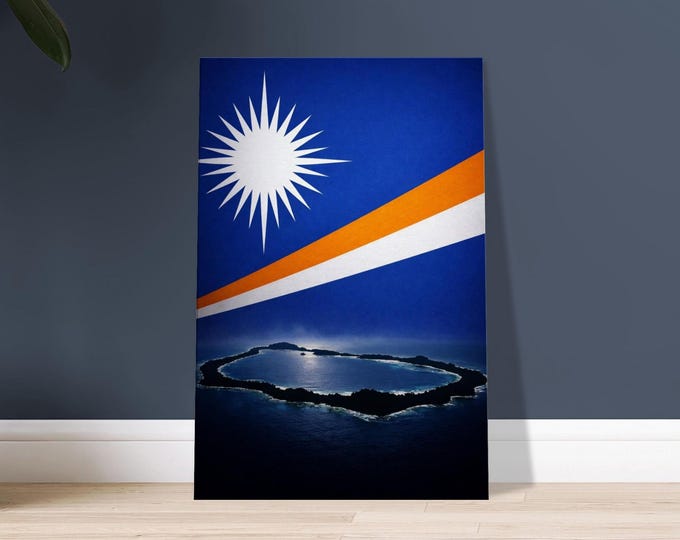 Marshall Islands Flag Canvas Print - Pacific Atoll Travel Poster