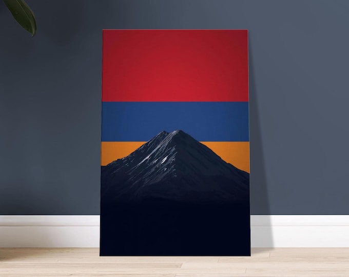 Armenia Flag Mount Ararat Canvas Print - Minimalist Wall Art Decor Poster Gift