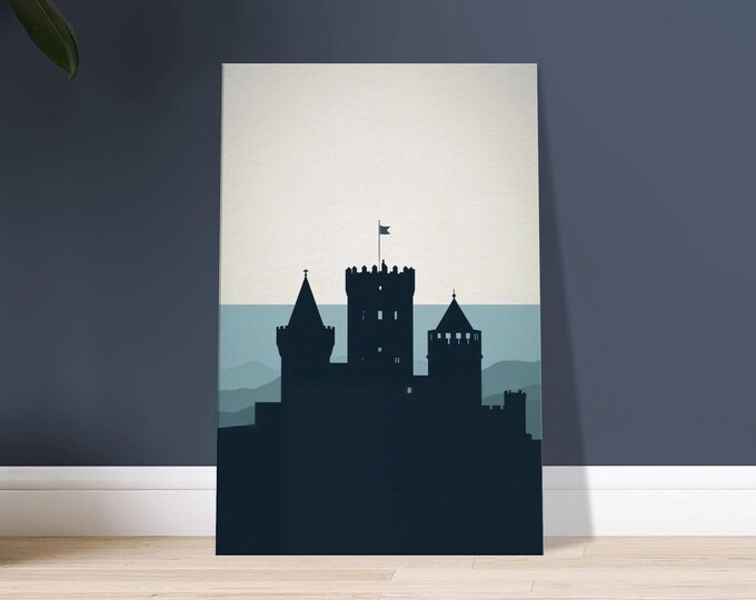Guaita Fortress Canvas Print – San Marino Minimalist Travel Art