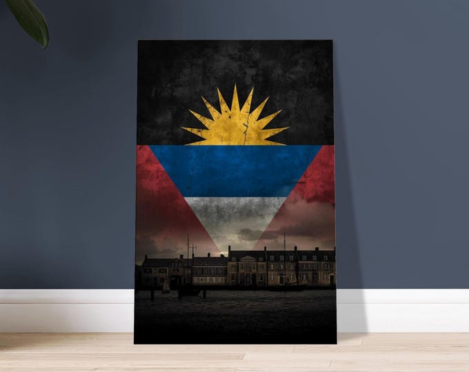 Antigua Barbuda Canvas Print - Nelson's Dockyard Sunrise Minimalist Caribbean Travel Wall Art