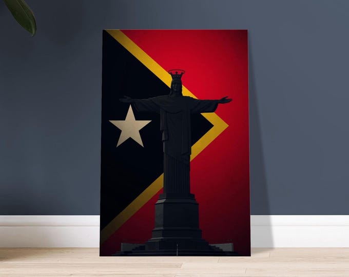 Cristo Rei Timor-Leste Canvas Print – Minimalist Travel Art