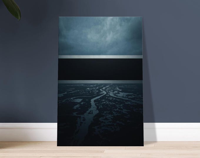 Okavango Delta Canvas Print – Botswana Flag Minimalist Wall Art