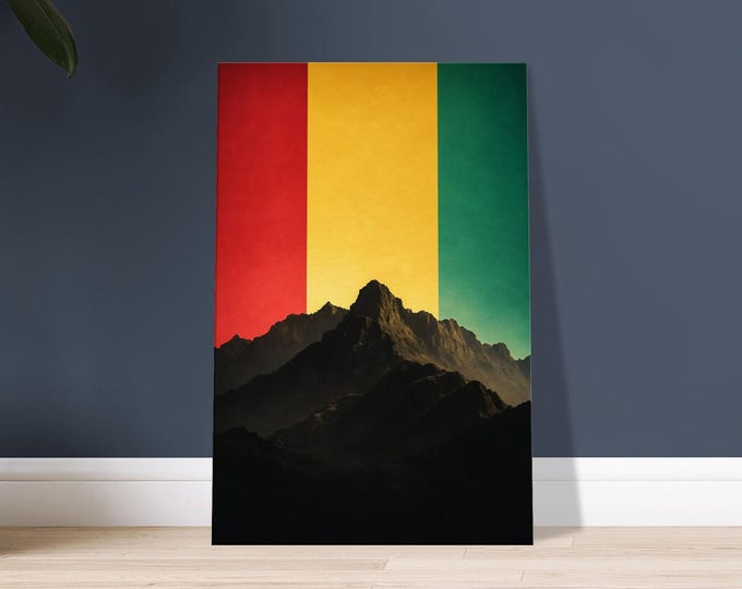 Guinea Flag Canvas Print: Fouta Djallon Mountain Art