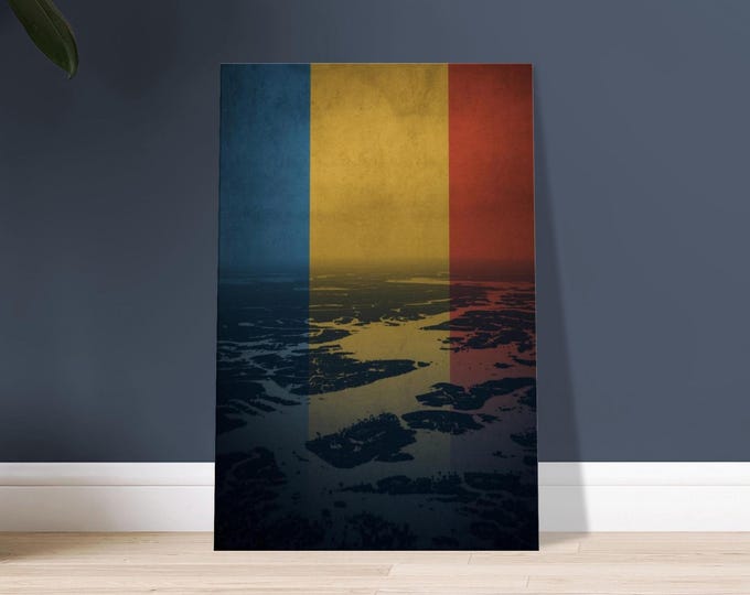 Lake Chad Canvas Print: Minimalist African Wetlands Art
