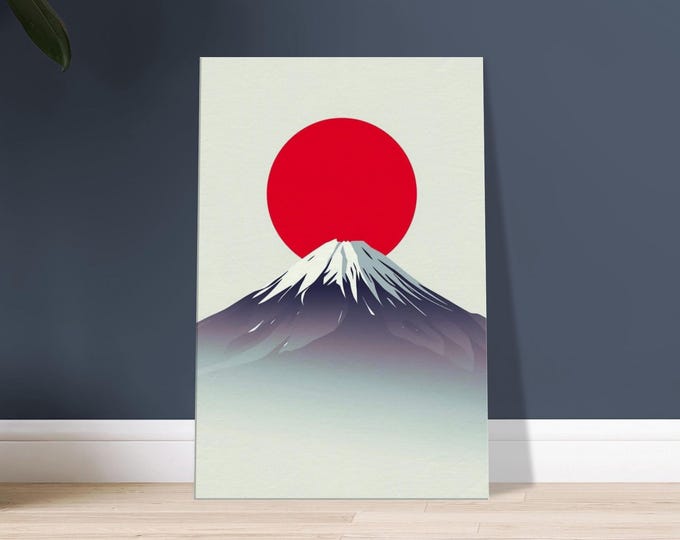 Minimalist Mount Fuji Canvas Art – Modern Japanese Print