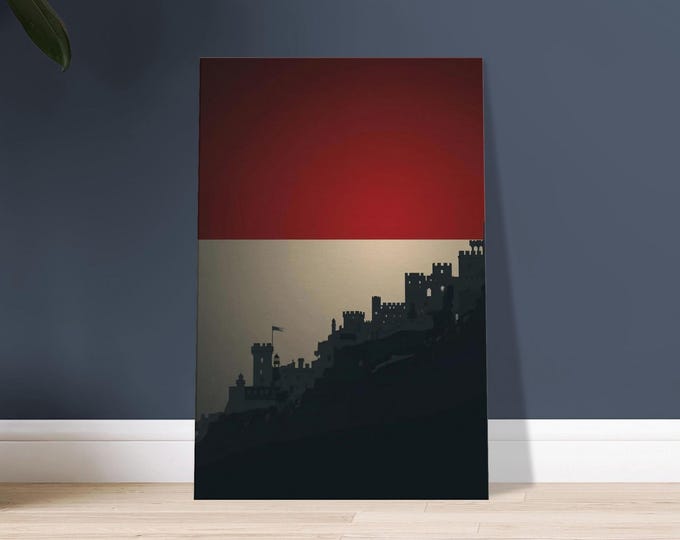 Monaco Flag Art Print – Prince's Palace Silhouette, Modern Travel
