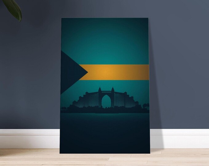 Bahamas Atlantis Flag Canvas Print – Caribbean Coastal Wall Art