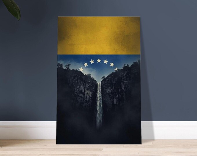 Angel Falls Canvas Print: Venezuela Flag, Minimalist Wall Art