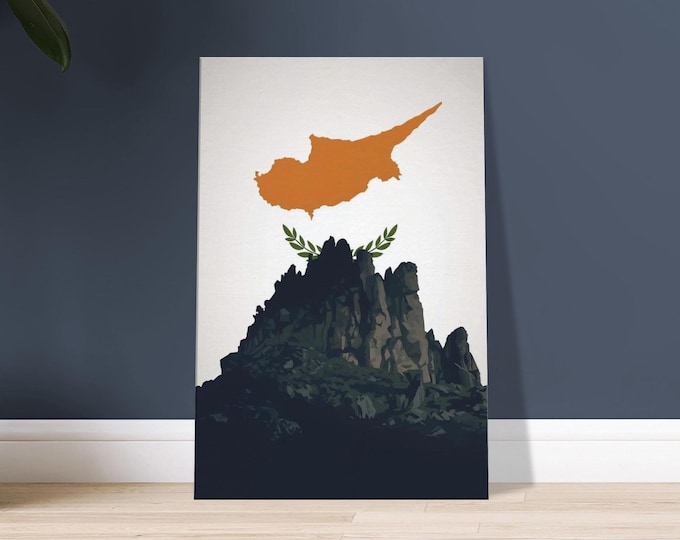 Cyprus Travel Canvas Print – Mediterranean Minimalist Wall Art