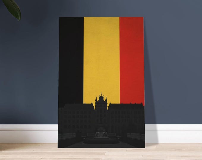 Brussels Grand Place Canvas Art – Belgium Travel Poster