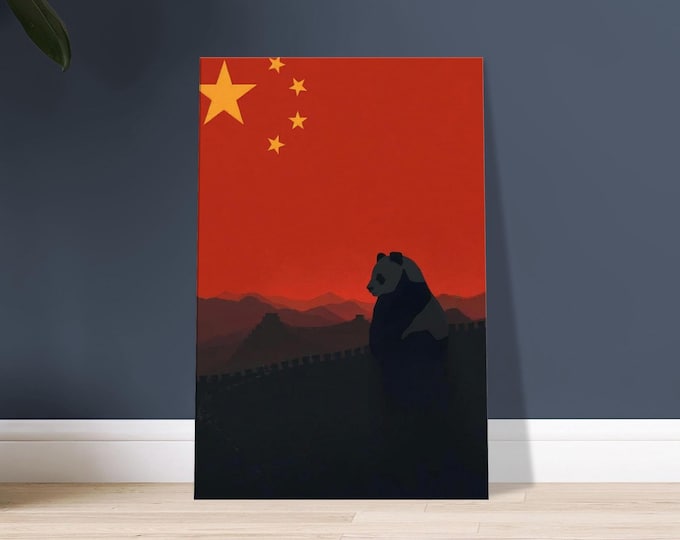 Panda Wall Canvas Print – Modern Chinese Wall Art