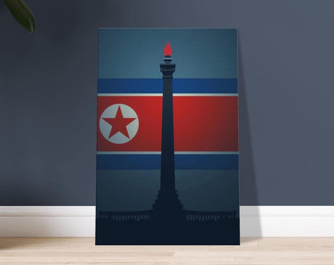 Pyongyang Skyline Canvas Print – North Korea Travel Poster