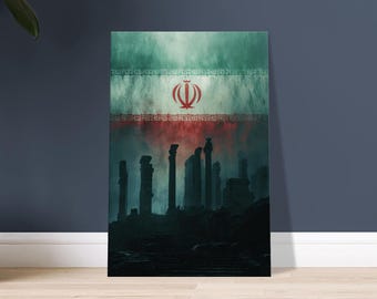 Persepolis Canvas Art – Iranian Flag, Persian Travel Poster
