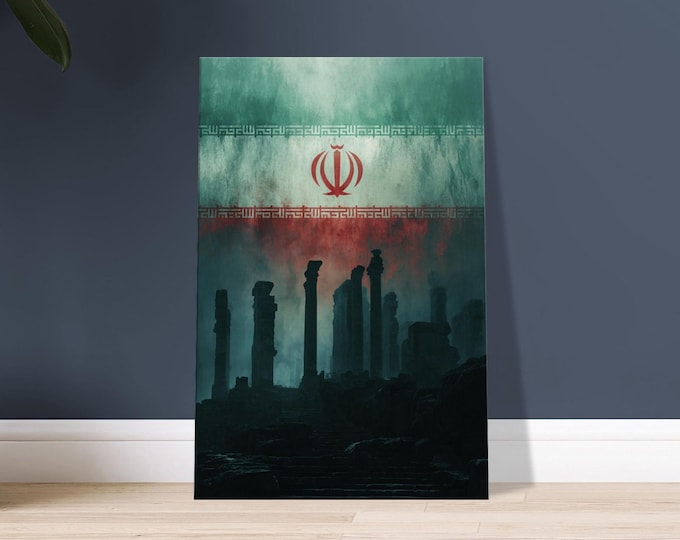 Persepolis Canvas Art – Iranian Flag, Persian Travel Poster