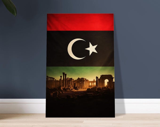 Leptis Magna Ruins Canvas Print - Libya Flag, North Africa Wall Art